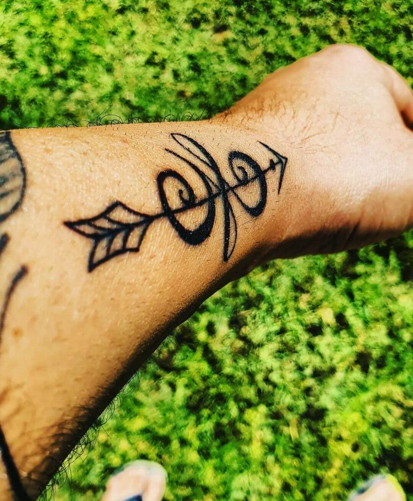 New Beginning Symbol Tattoo With An Arrow