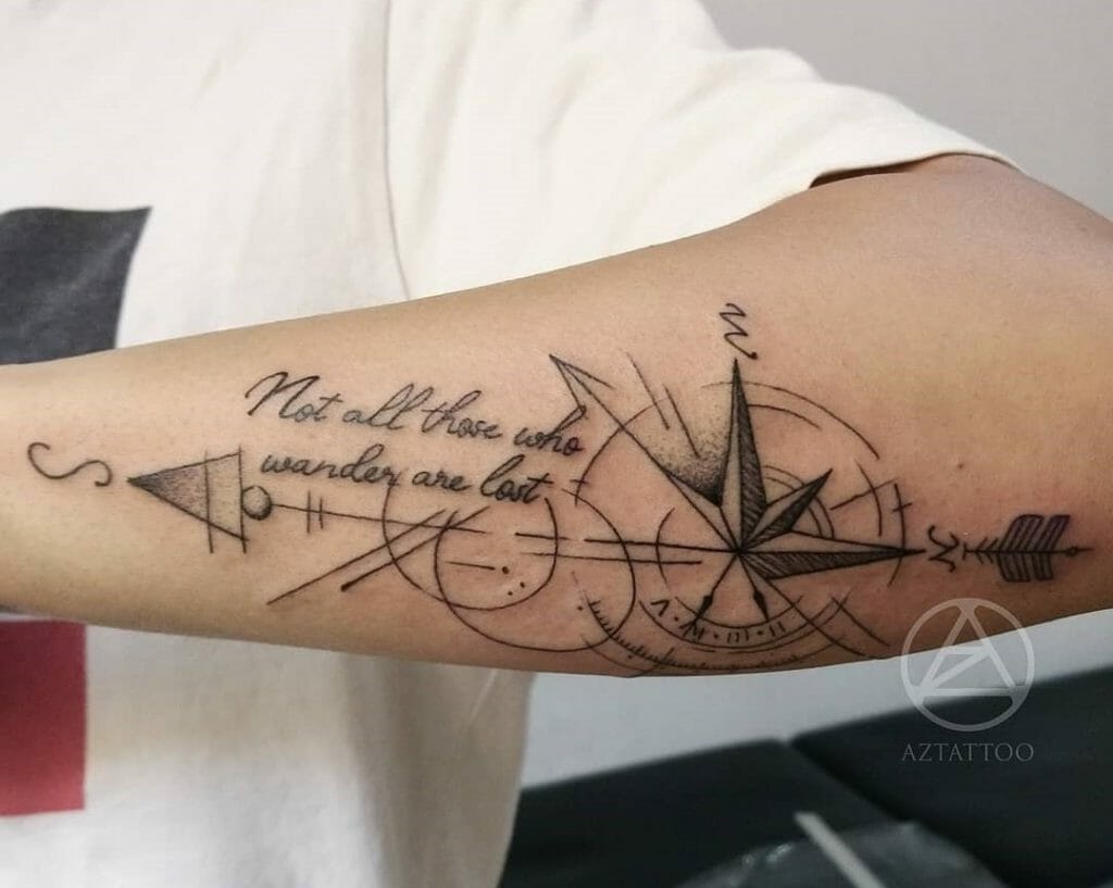 8. "Not all who wander are lost" Rib Tattoo - wide 5