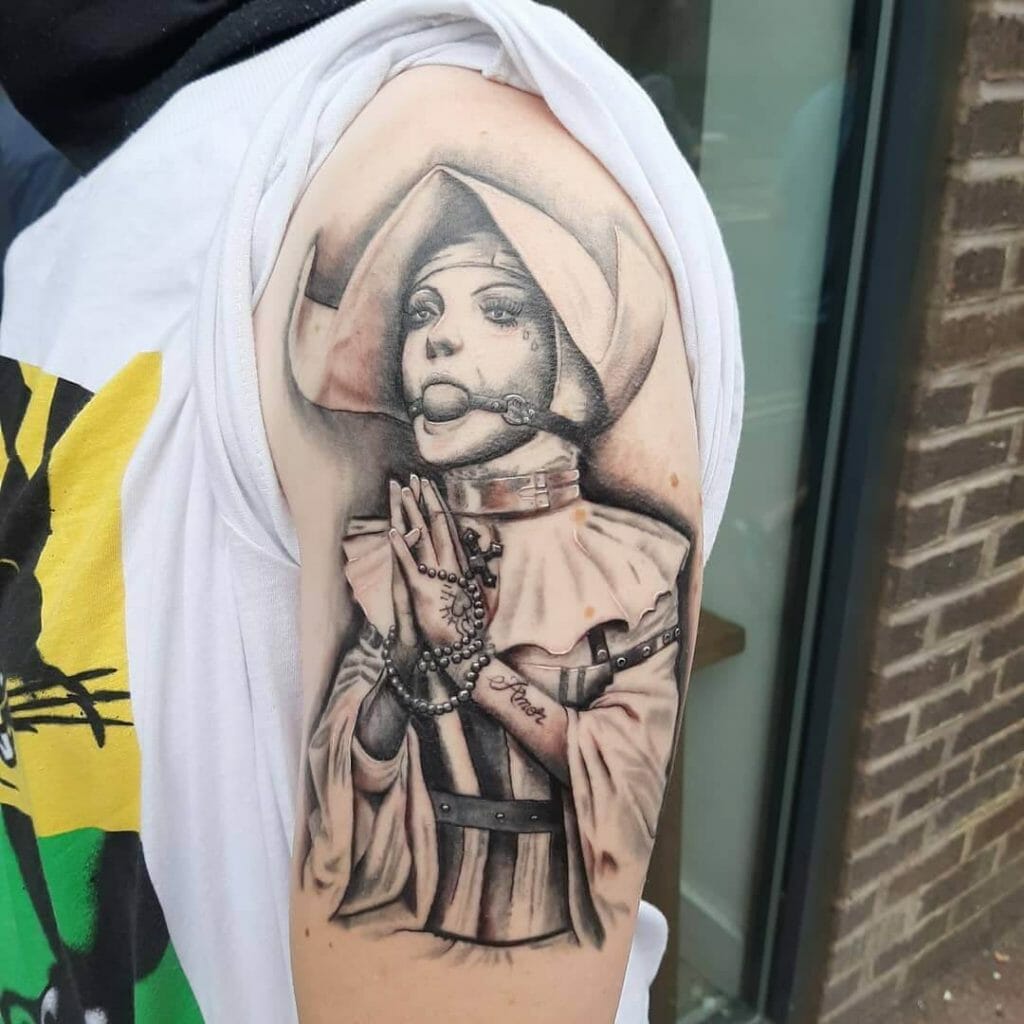 Nun Asking For Forgiveness Tattoo Design