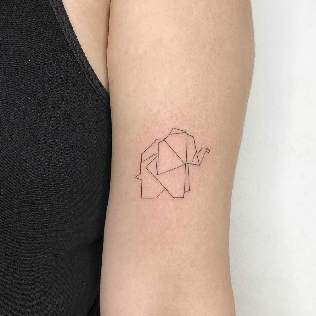 Tattoo tagged with: origami, elephant, cute, arm | inked-app.com