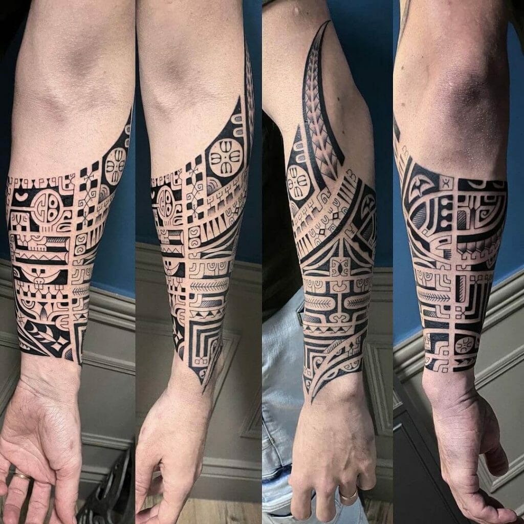 Polynesian Forearm Tattoo Sleeve