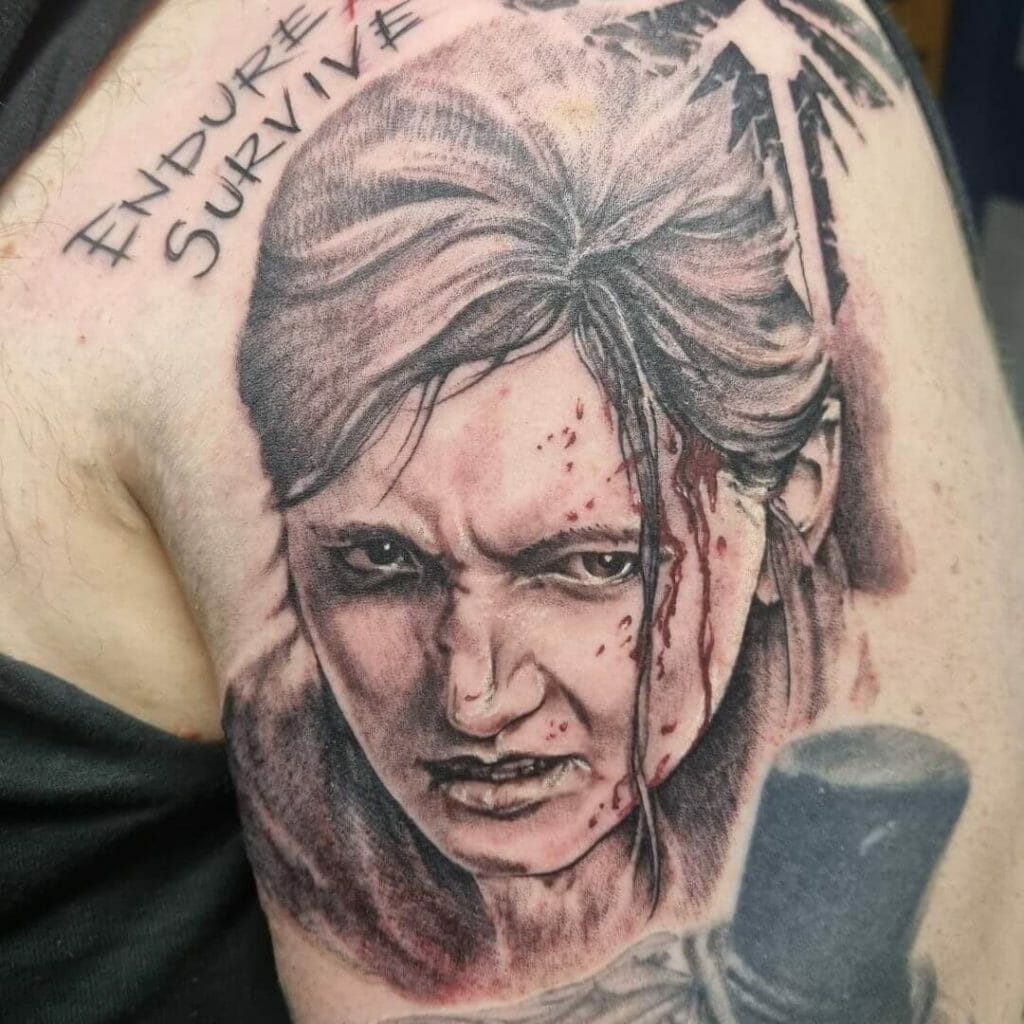 Portrait Of A Lady Endure And Survive Tattoo