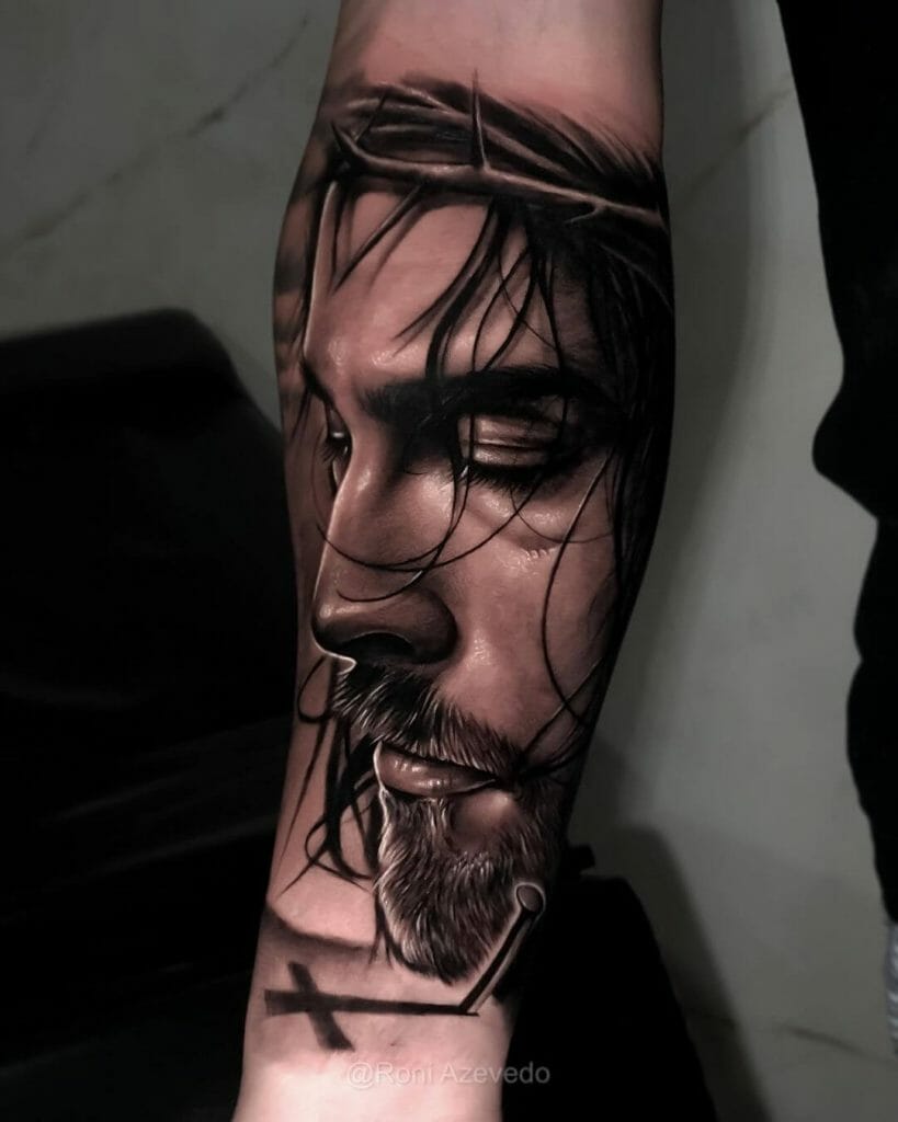 Realistic Jesus Tattoo