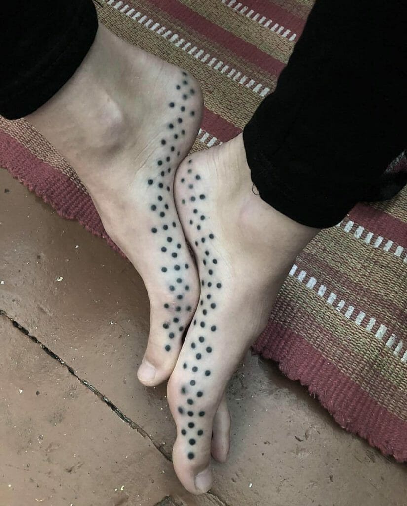 Simple Dotted Sole Tattoo Design