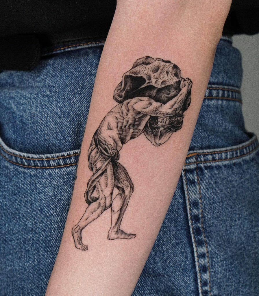 Sisyphus As A Forearm Tattoo Design