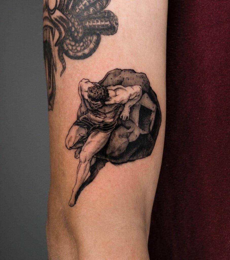 Sisyphus Enduring Tattoo Design