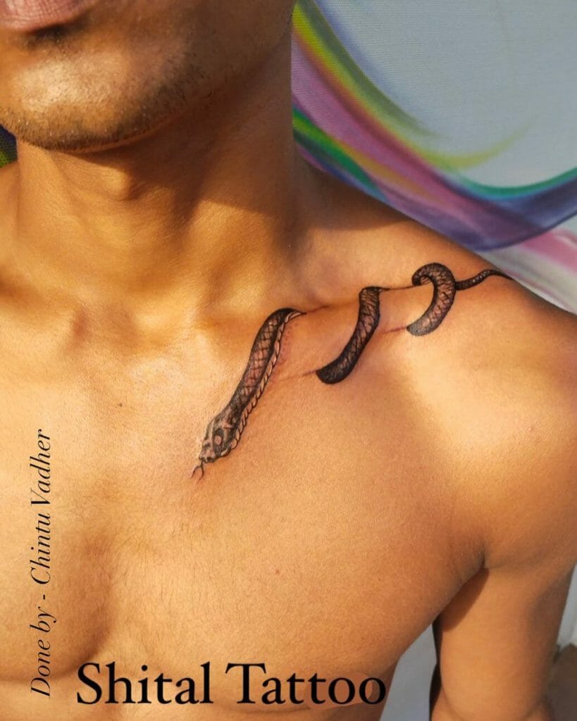 Snake Small Chest Tattoos
