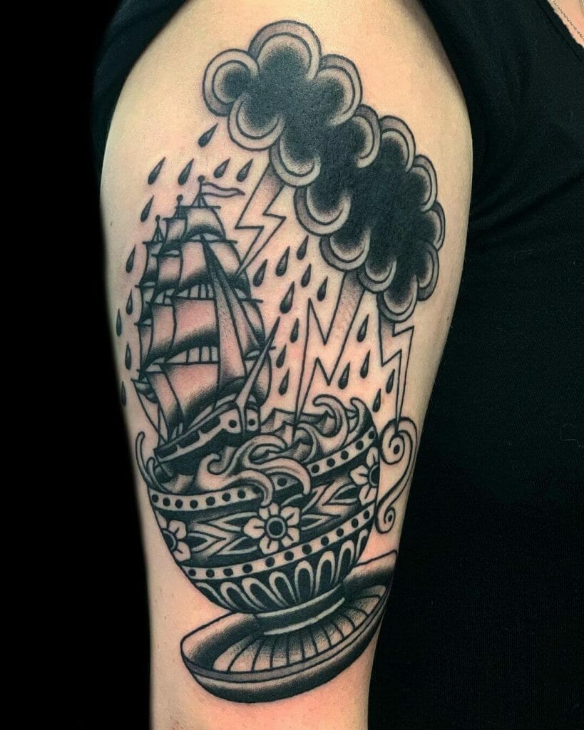 Storm In The Sea In A Teacup Tattoo