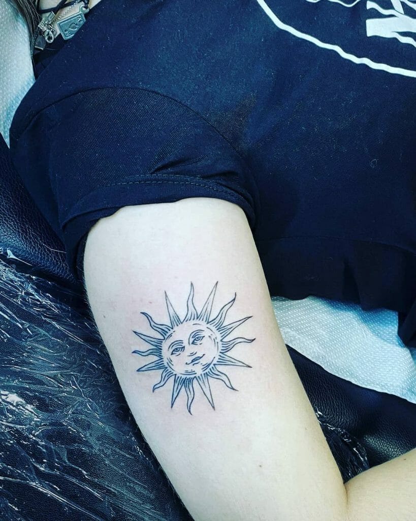 Sun Face Tattoo Design