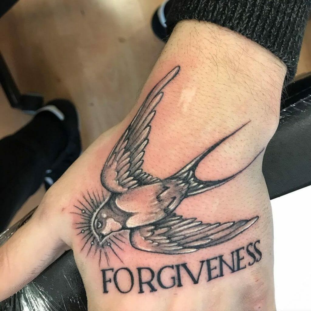 Symbol For Forgiveness Tattoo Design With The Word