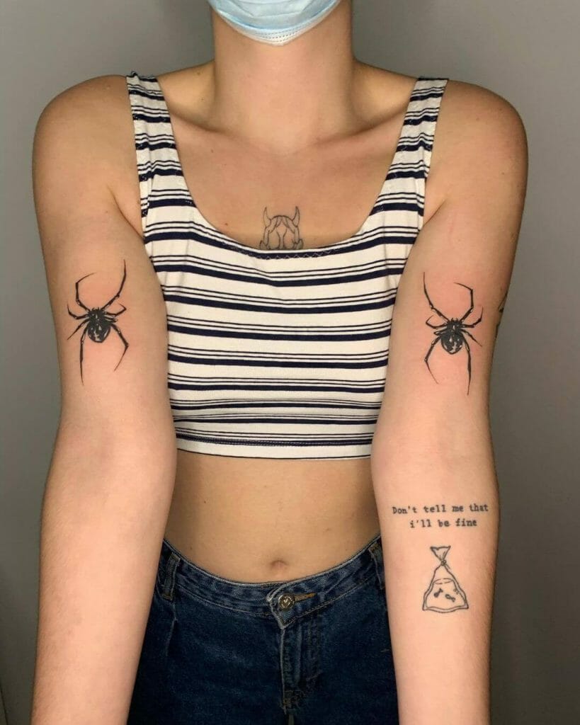 Symmetrical Spider Tattoos