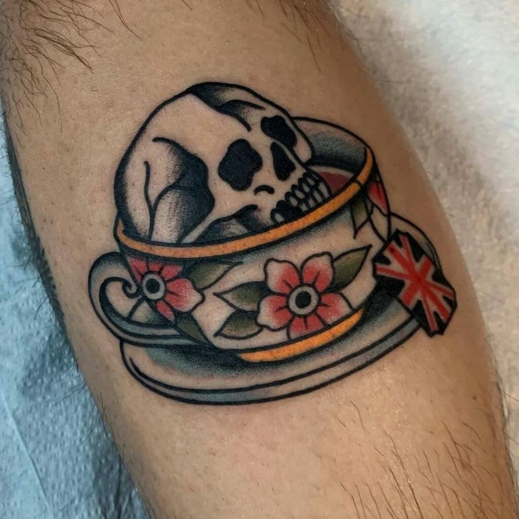 The Skull Inside A Teacup Tattoo