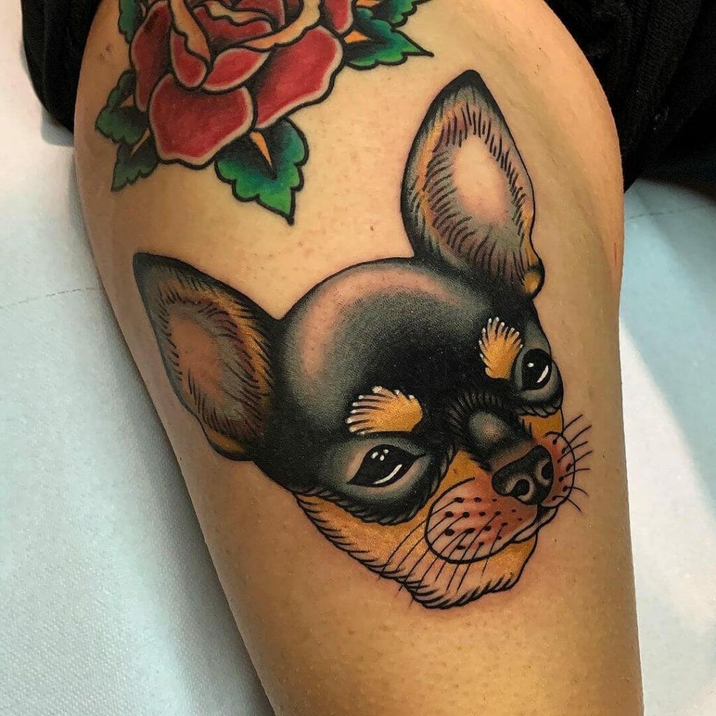 Traditional Chihuahua Tattoos