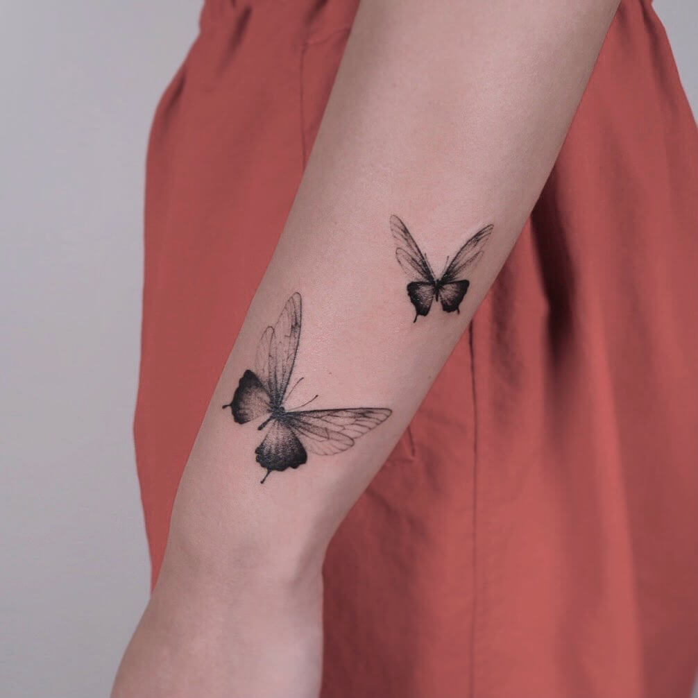 Transparent Butterfly Tattoo Designs