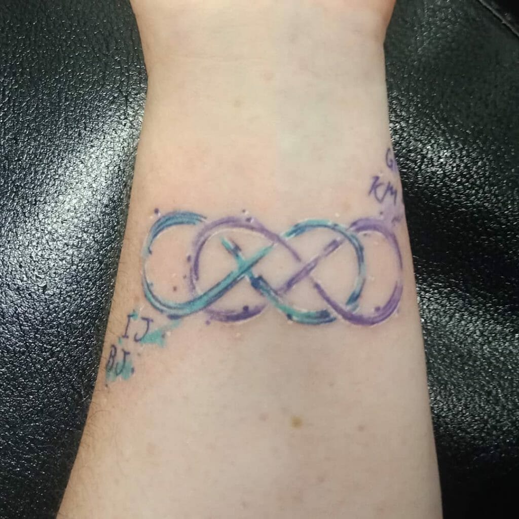 Watercolour Double Infinity Sign Tattoo