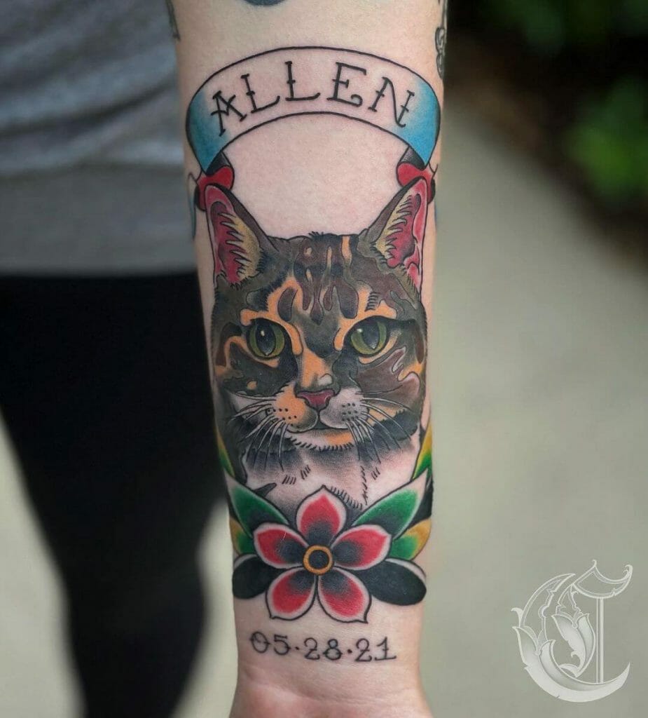 Wonderful Memorial Tattoos For Cat Lovers