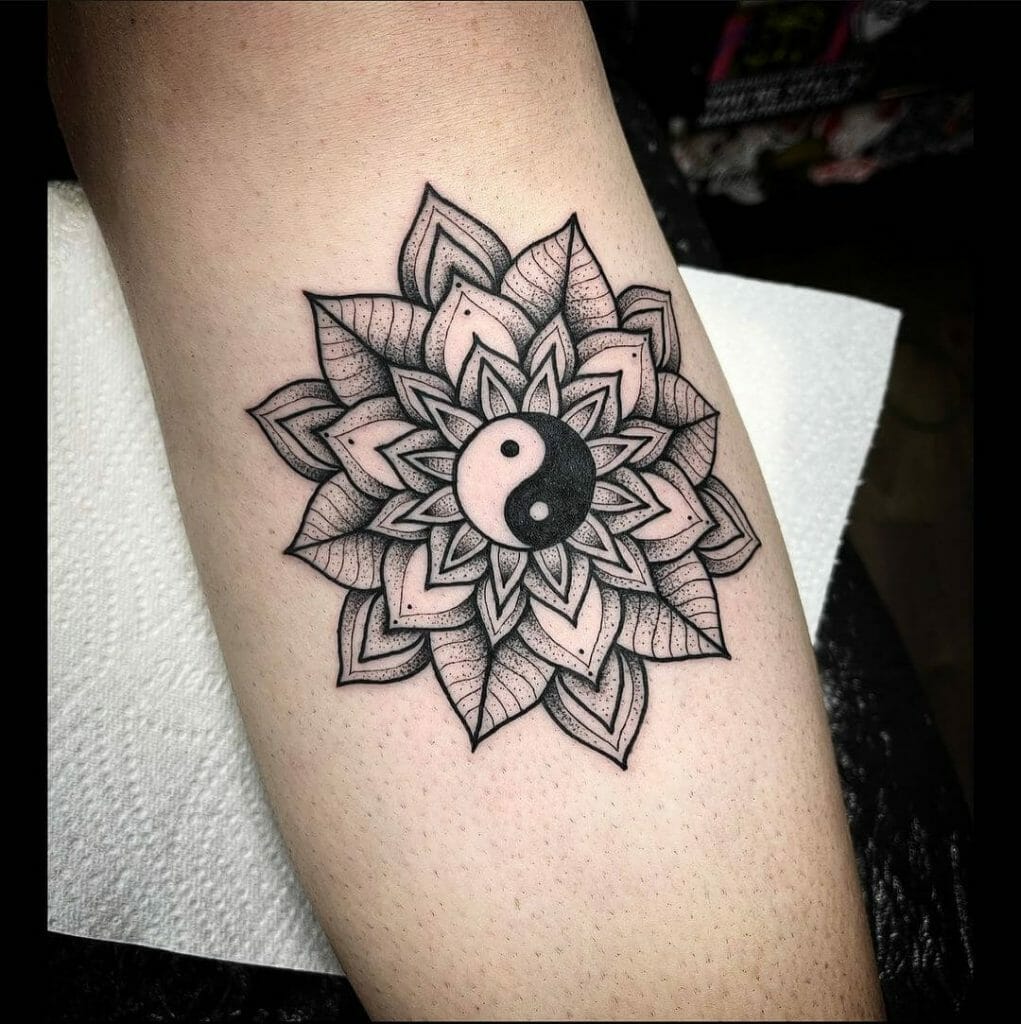 Yin-yang As A Mandala Dotted Tattoo Design