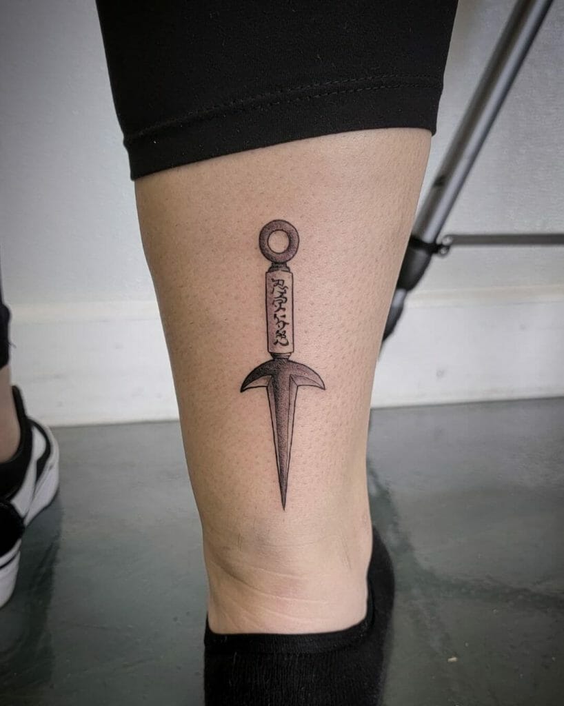 Yondaime Tri-Point Kunai Knife Tattoo