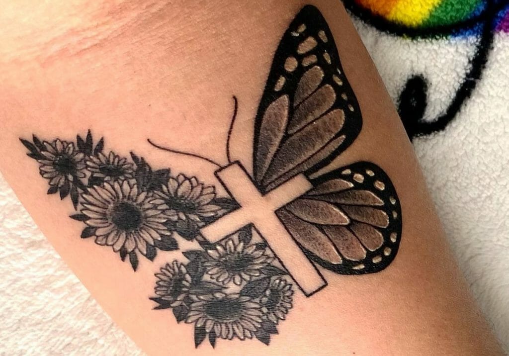 butterfly cross tattoos