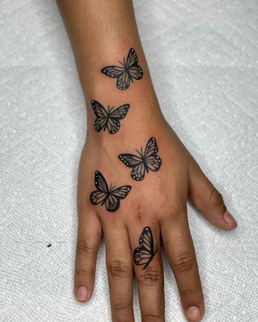 A kaleidoscope Of Butterflies Tattoo