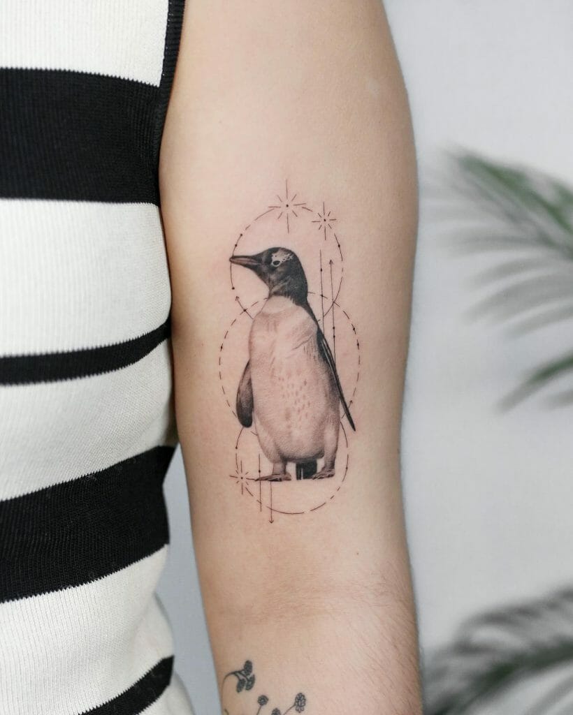 Abstract Penguin Tattoo