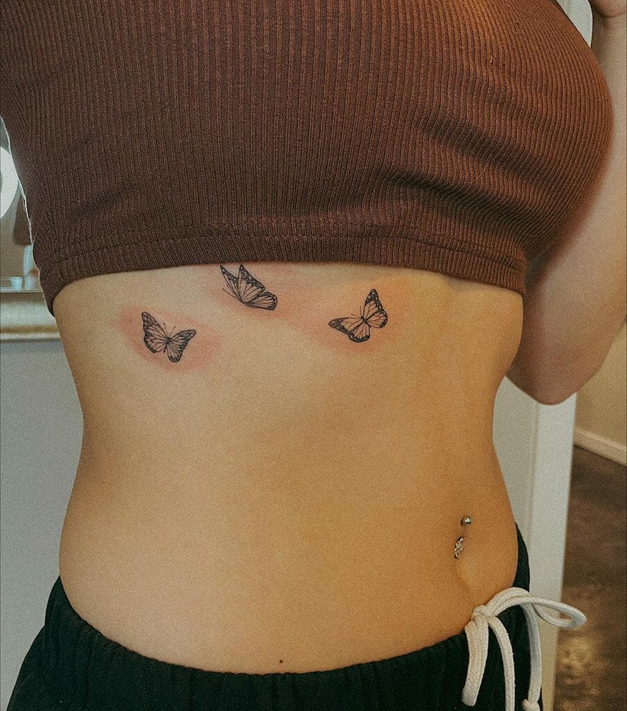 Adorable And Tiny Butterflies For Your Rib Tattoos