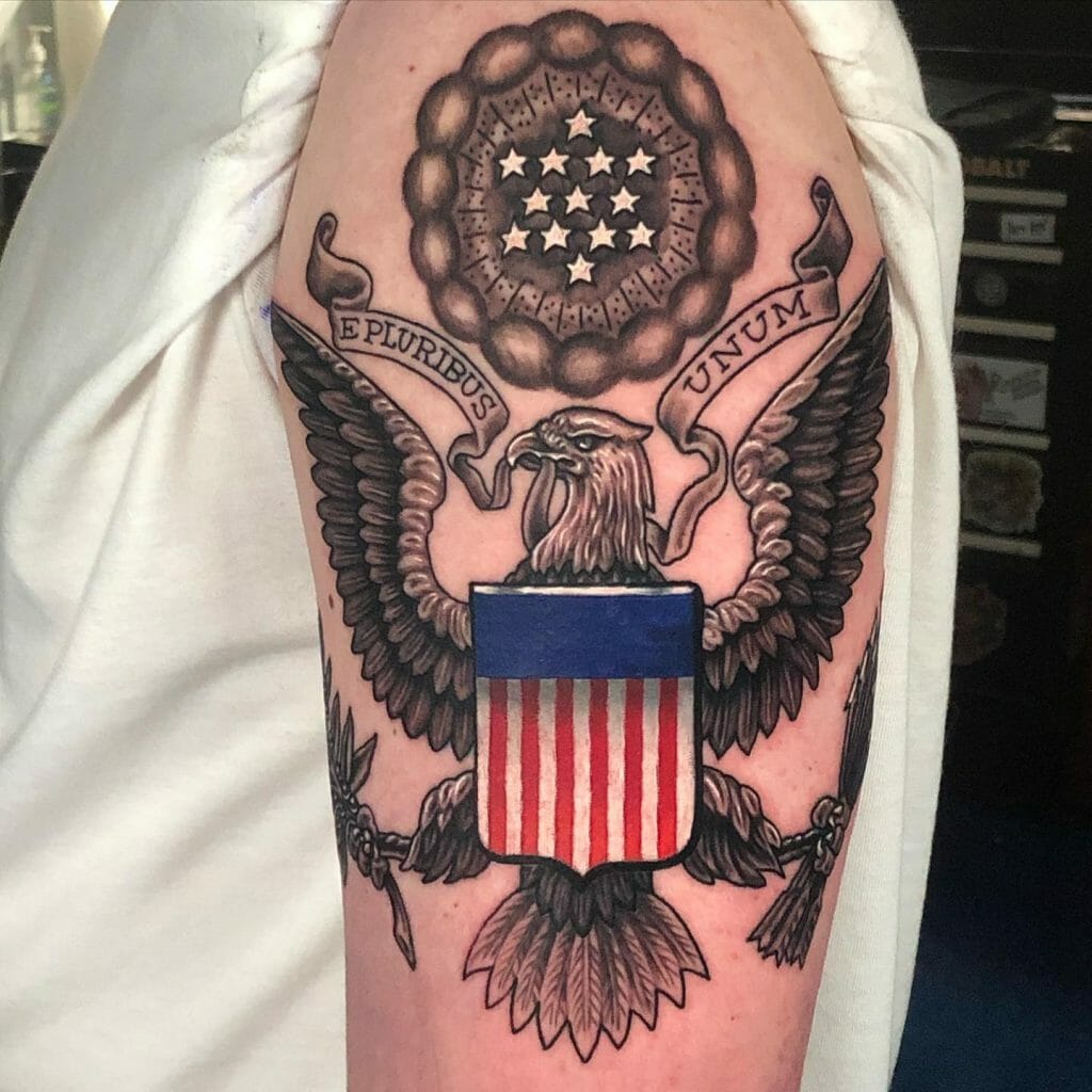 American Flag Eagle Patriotic Tattoo
