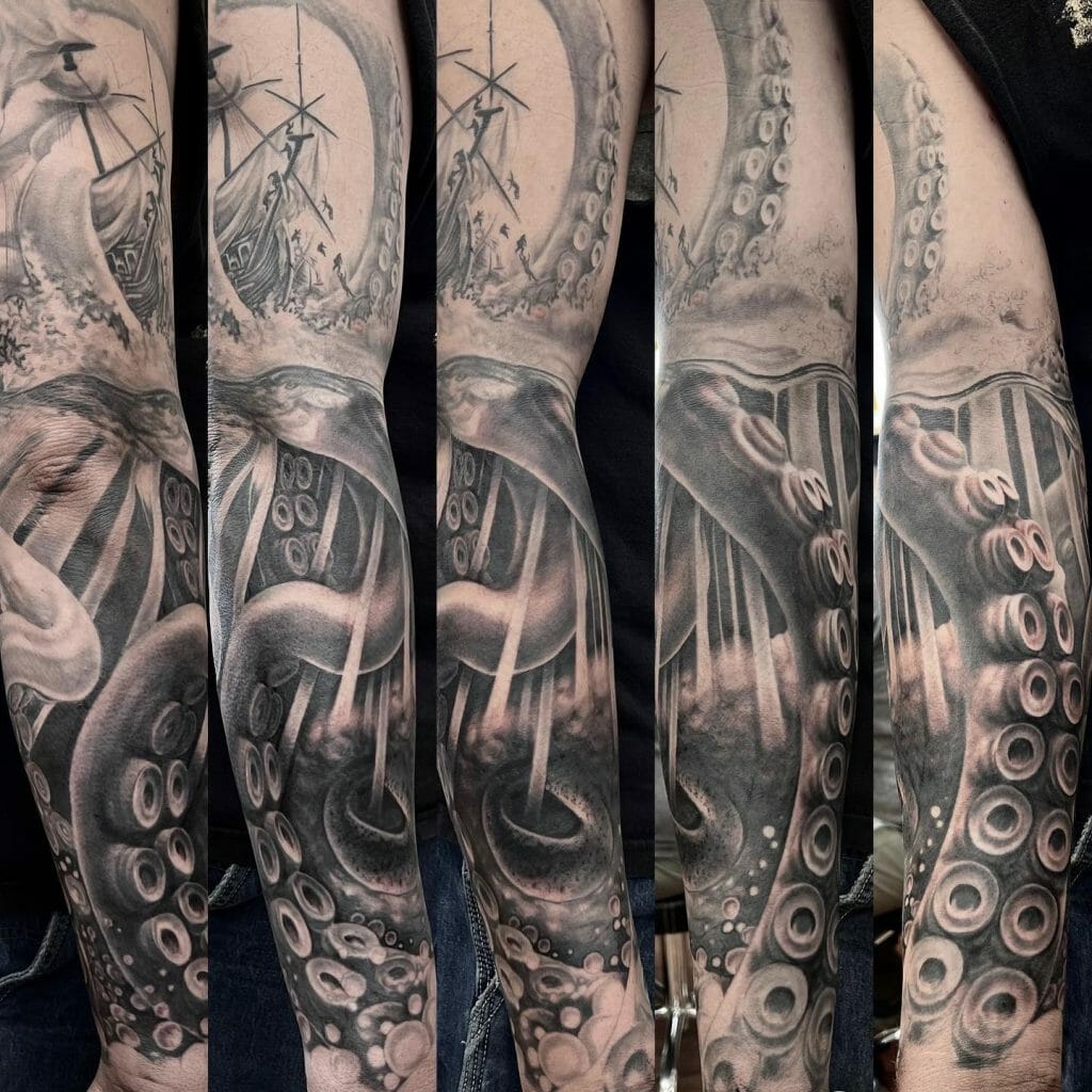 Anchor & Octopus Tattoo