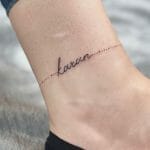 Ankle Bracelet Tattoo With Names