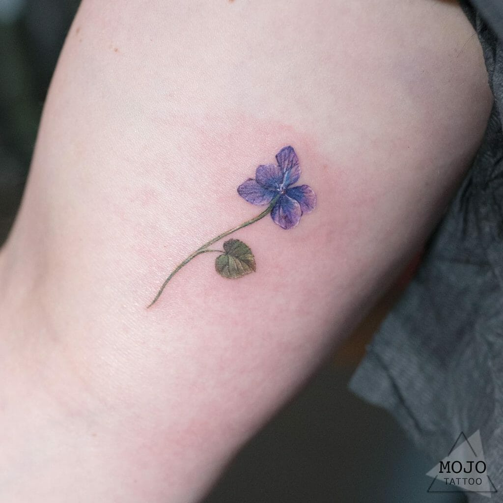 Basic Violet Flower Tattoo