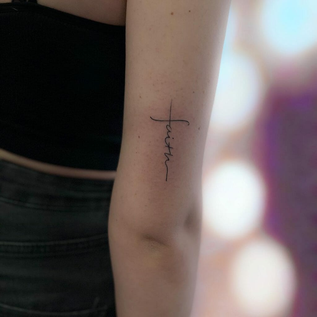 Beautiful Faith Cross Arm Tattoo Ideas