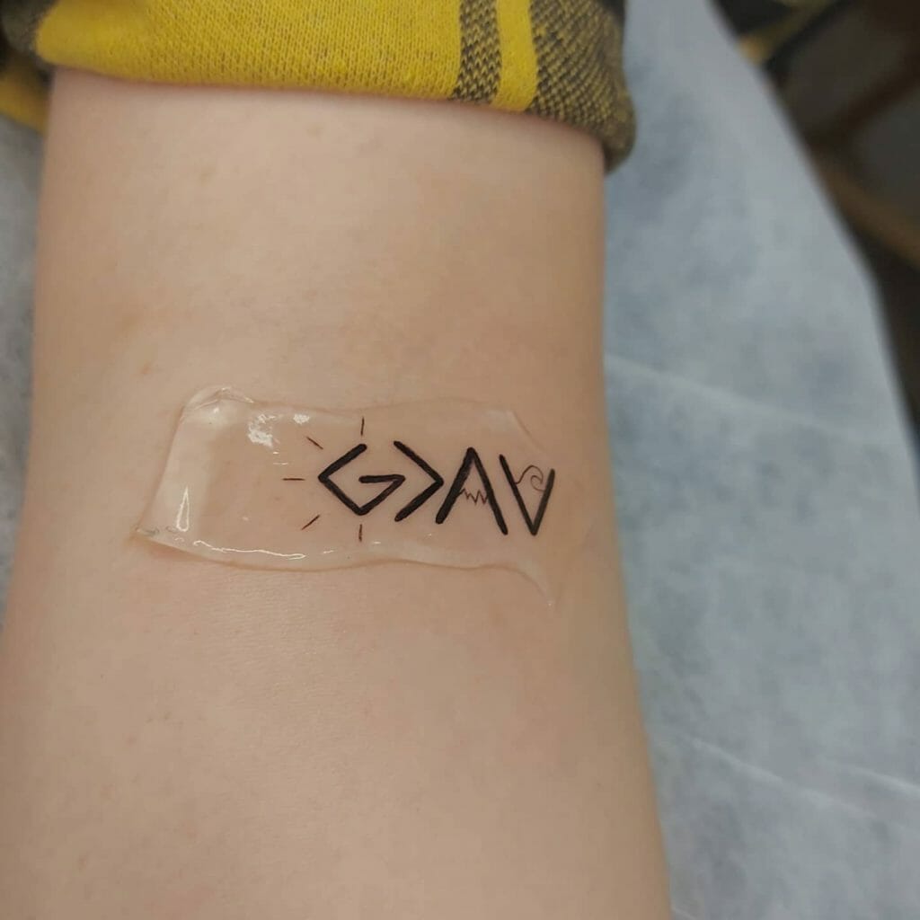 Beautiful God is Greater Than the Highs and Lows Tattoo