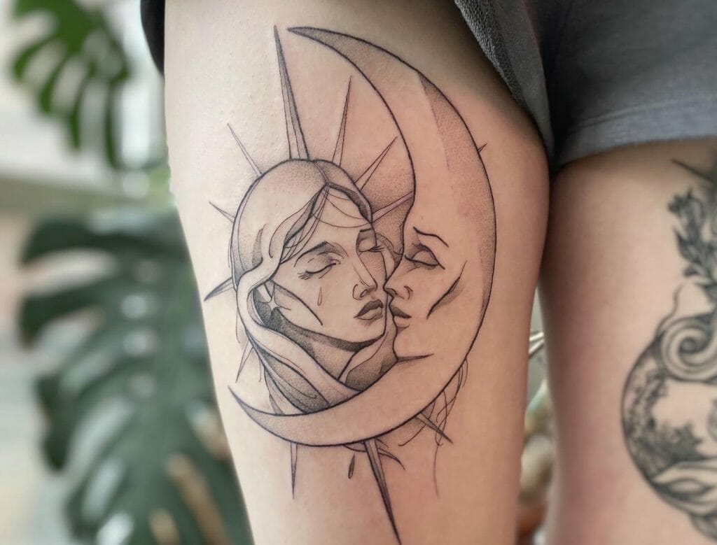 Best Small Moon And Sun Tattoo Ideas