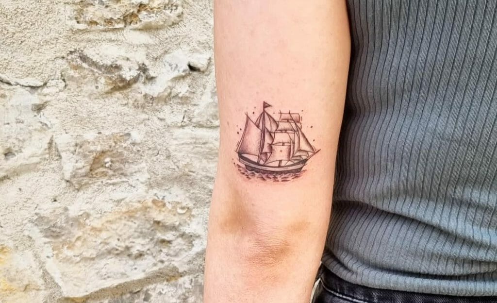 Best Small Ship Tattoo