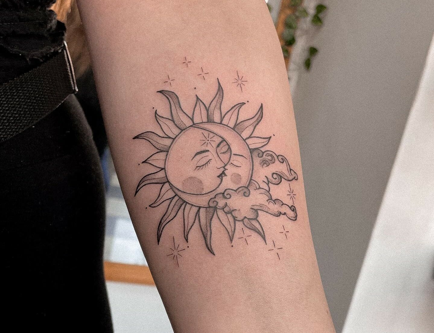 Hand Holding Sun And Moon Temporary Tattoo  Set of 3  Tatteco