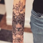 Best Tiger Flower Tattoo Ideas