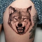 Best Wolf Face Tattoo