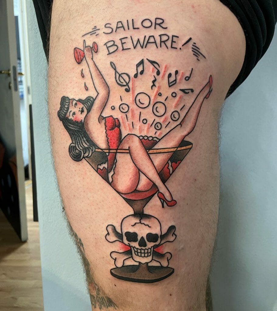 Beware Sailor Jerry Pin-up Tattoo