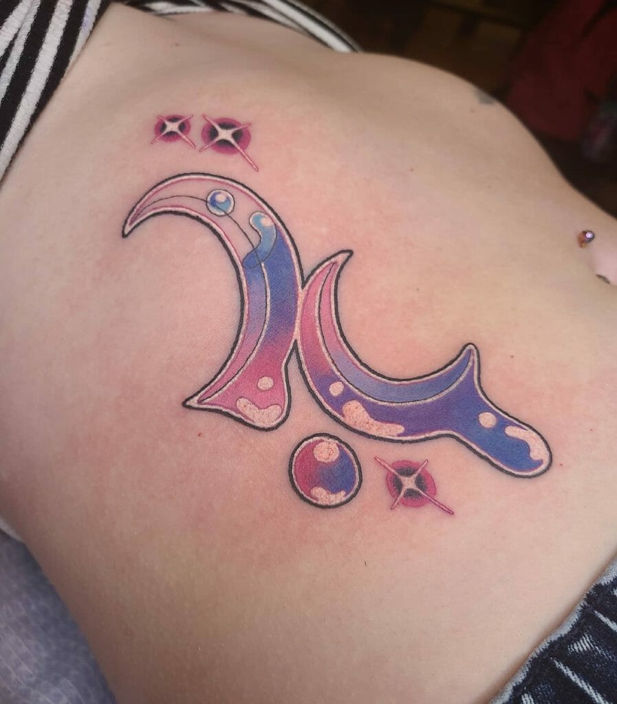 Bisexual Colourful Moon Tattoo