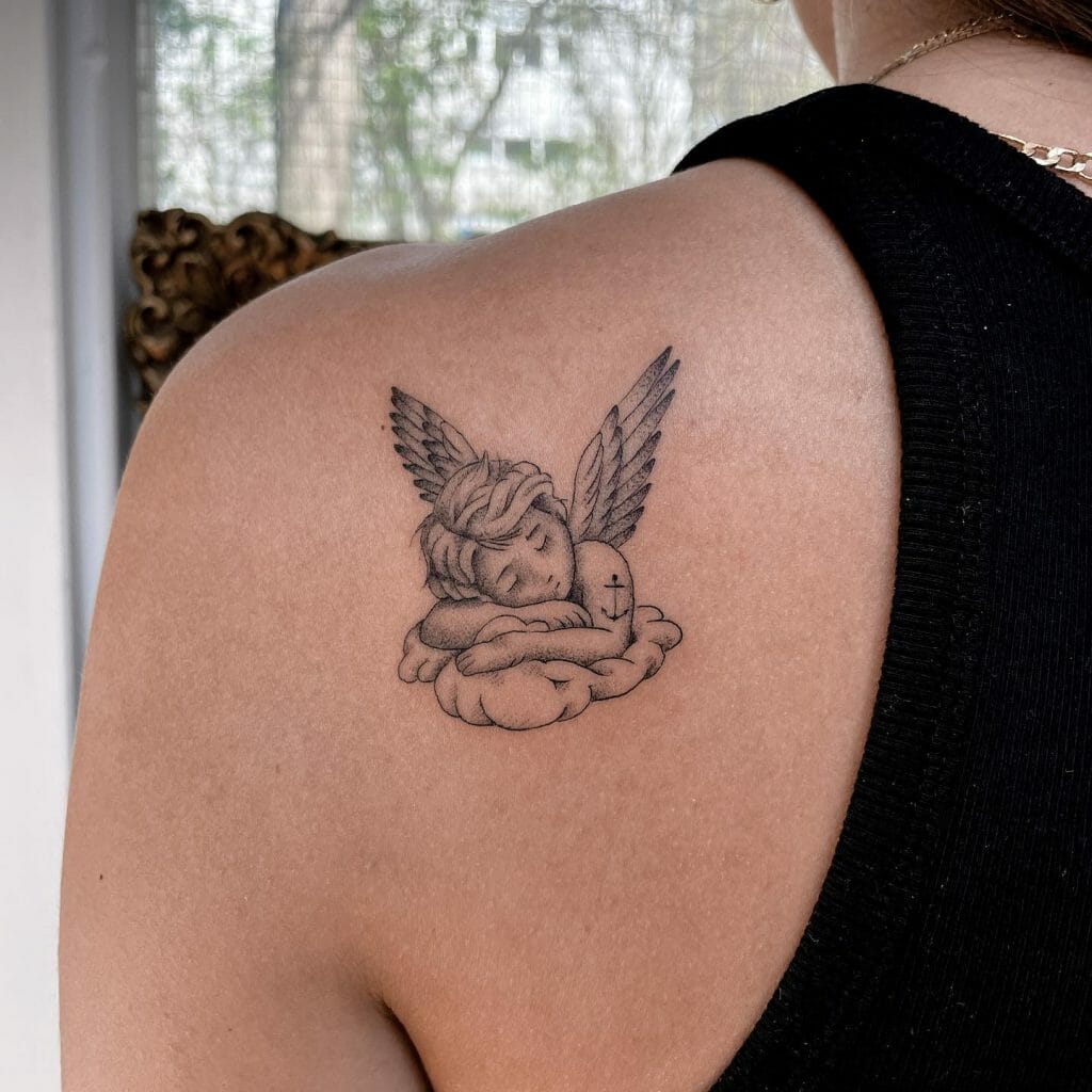 Cherub Angel Tattoo With Wings