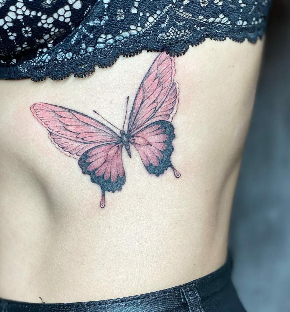 Colorful Butterfly Tattoos To Place On Your Ribs