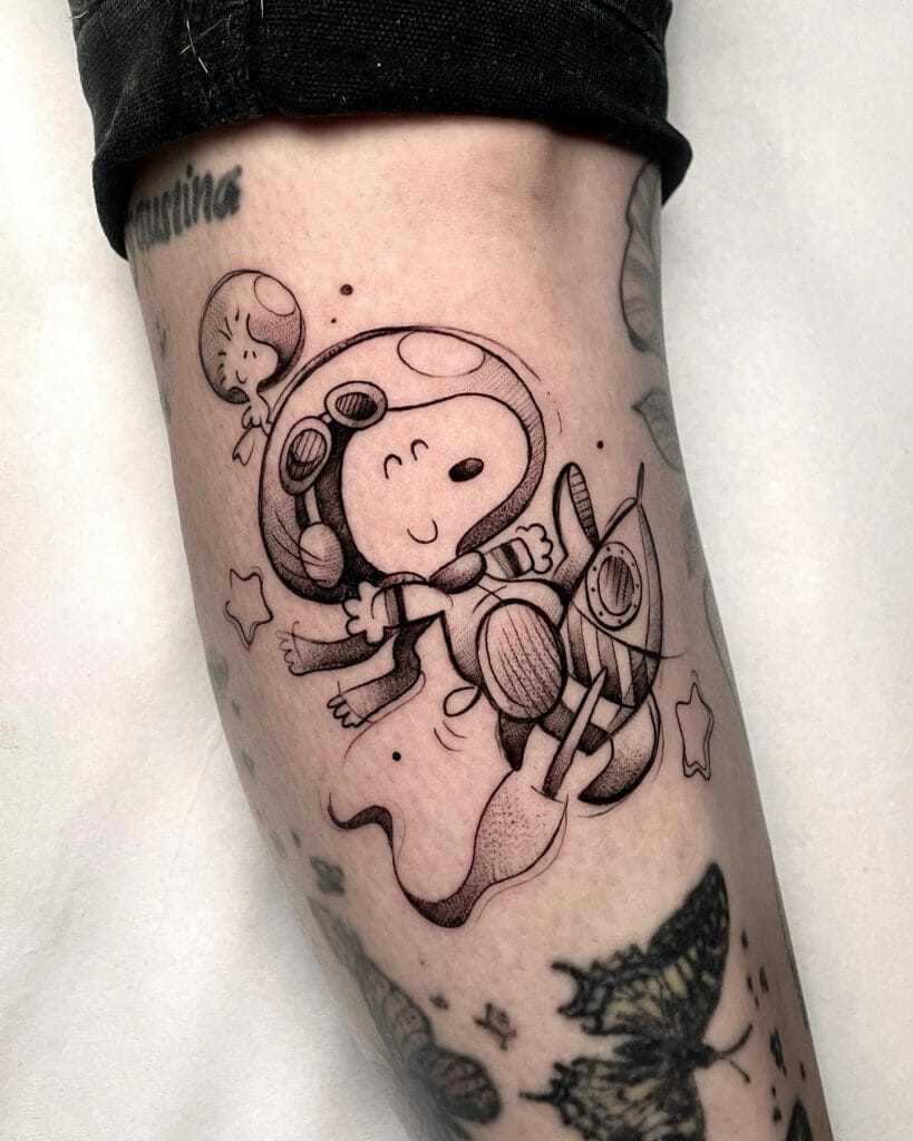 Cool Snoopy and Woodstock Tattoo