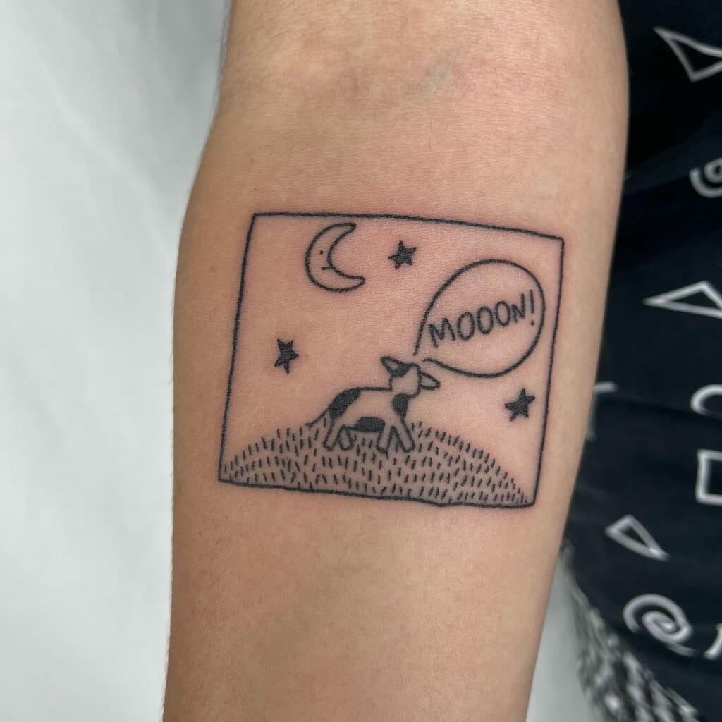 Cow Moon Tattoo Ideas