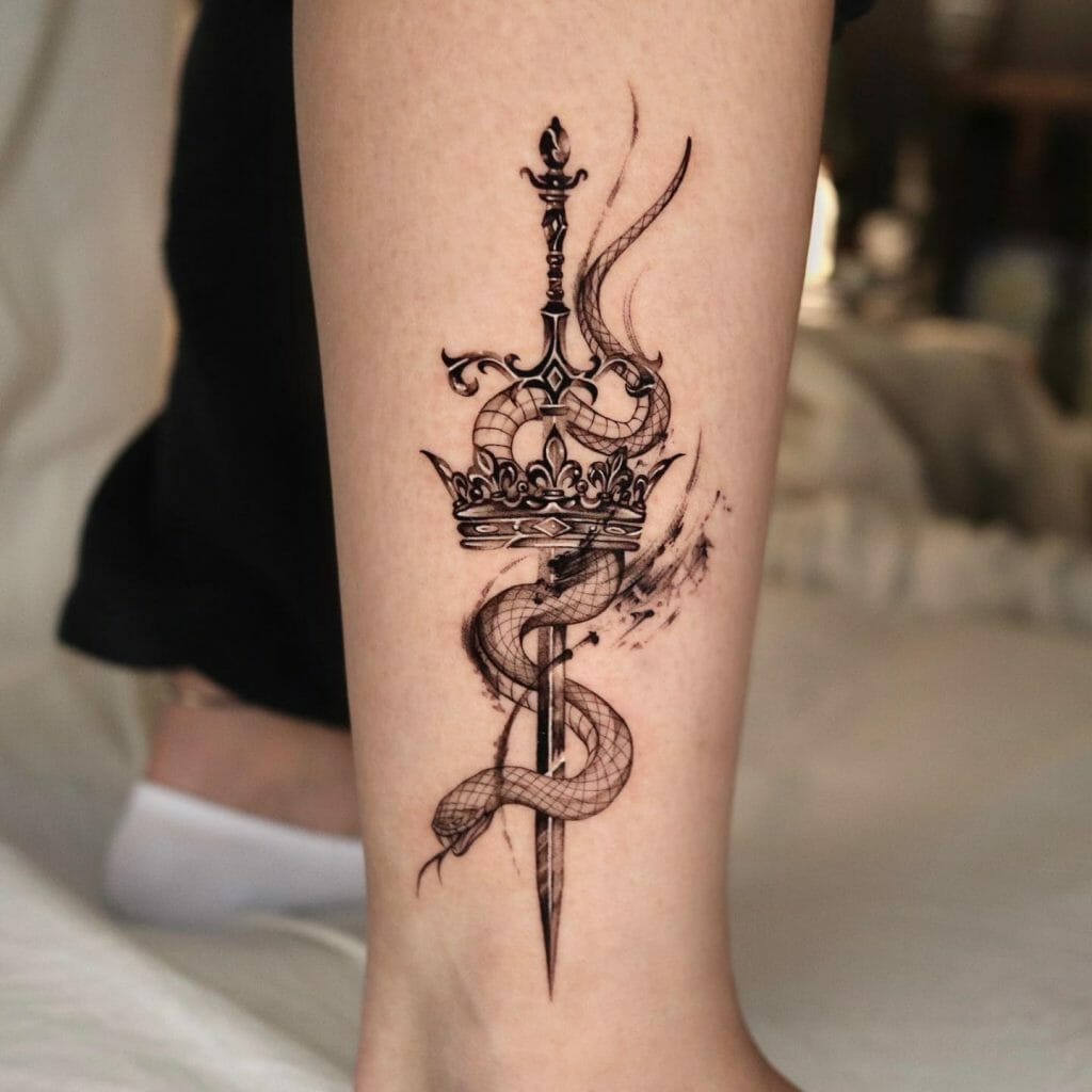 Crown With Sword Tattoo