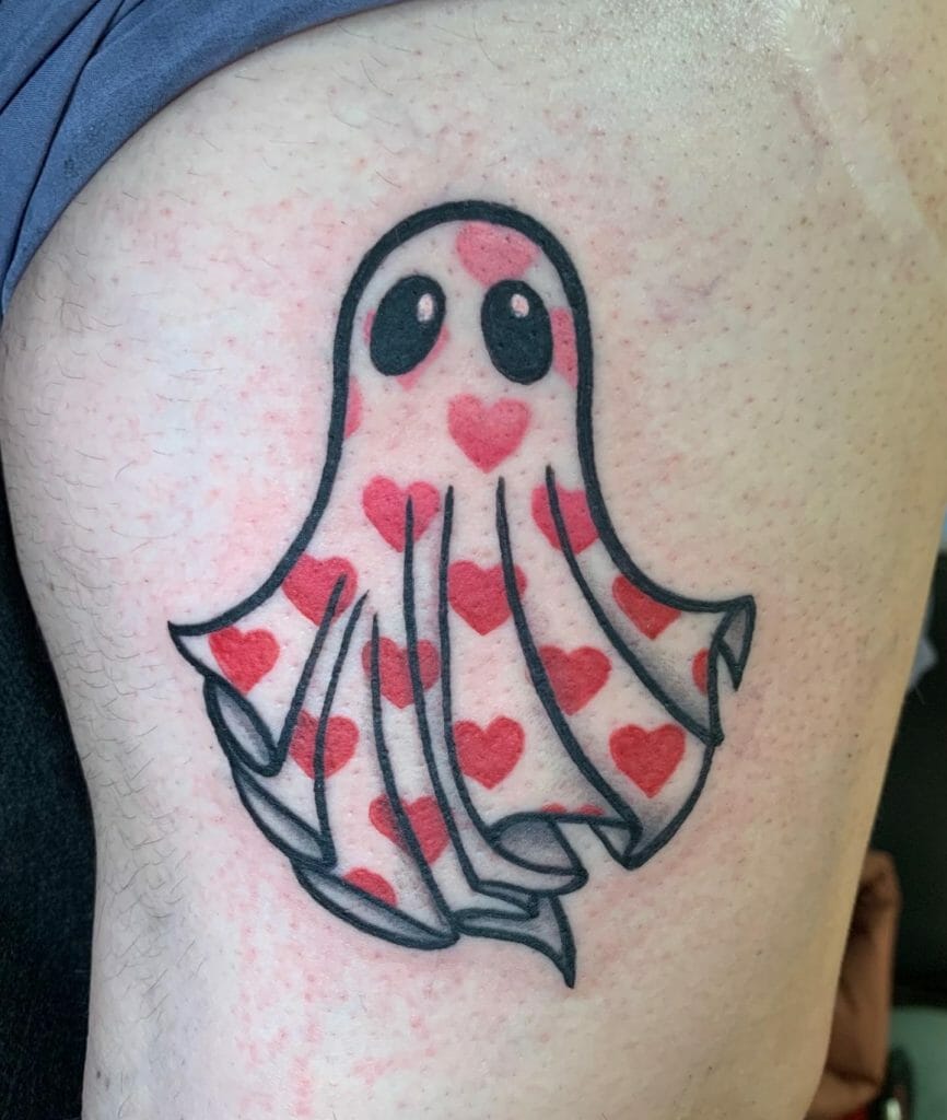 Cute Tiny Ghost Tattoo