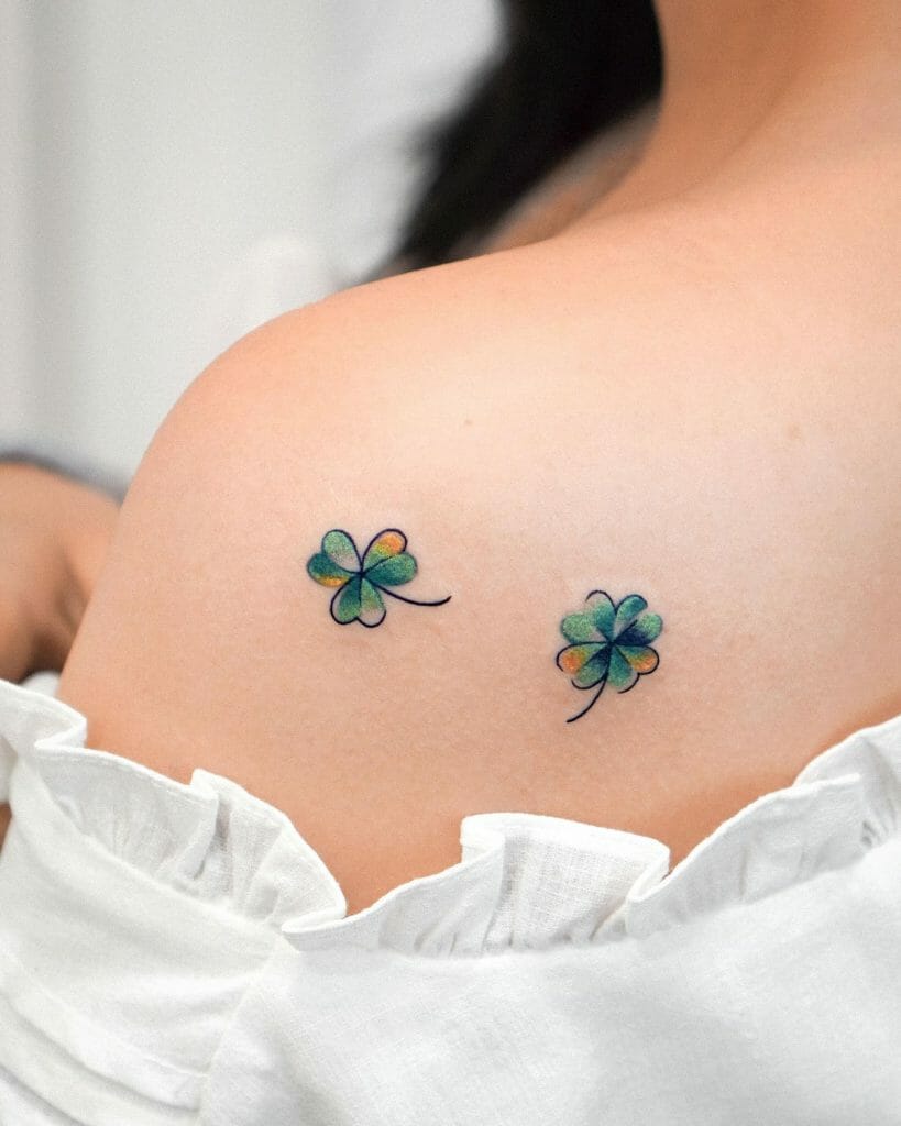 Cute and Small Four Leaf Clover Tattoo Designs