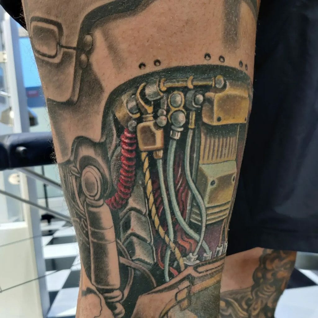 Cyborg Robot Leg Tattoo