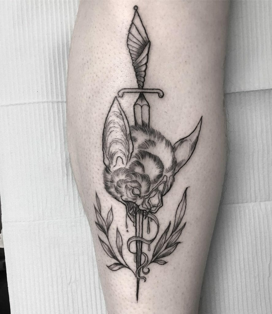 Dagger Bat Tattoo