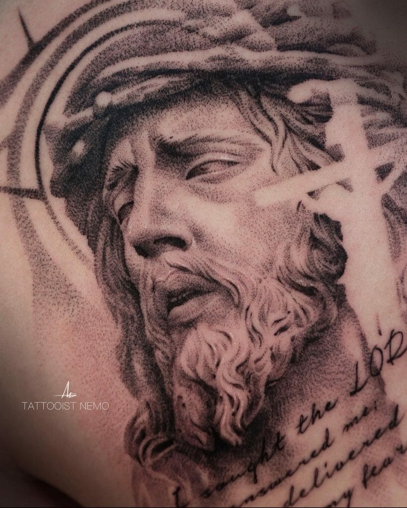 Detailed Jesus Christ and Cross Tattoo Ideas