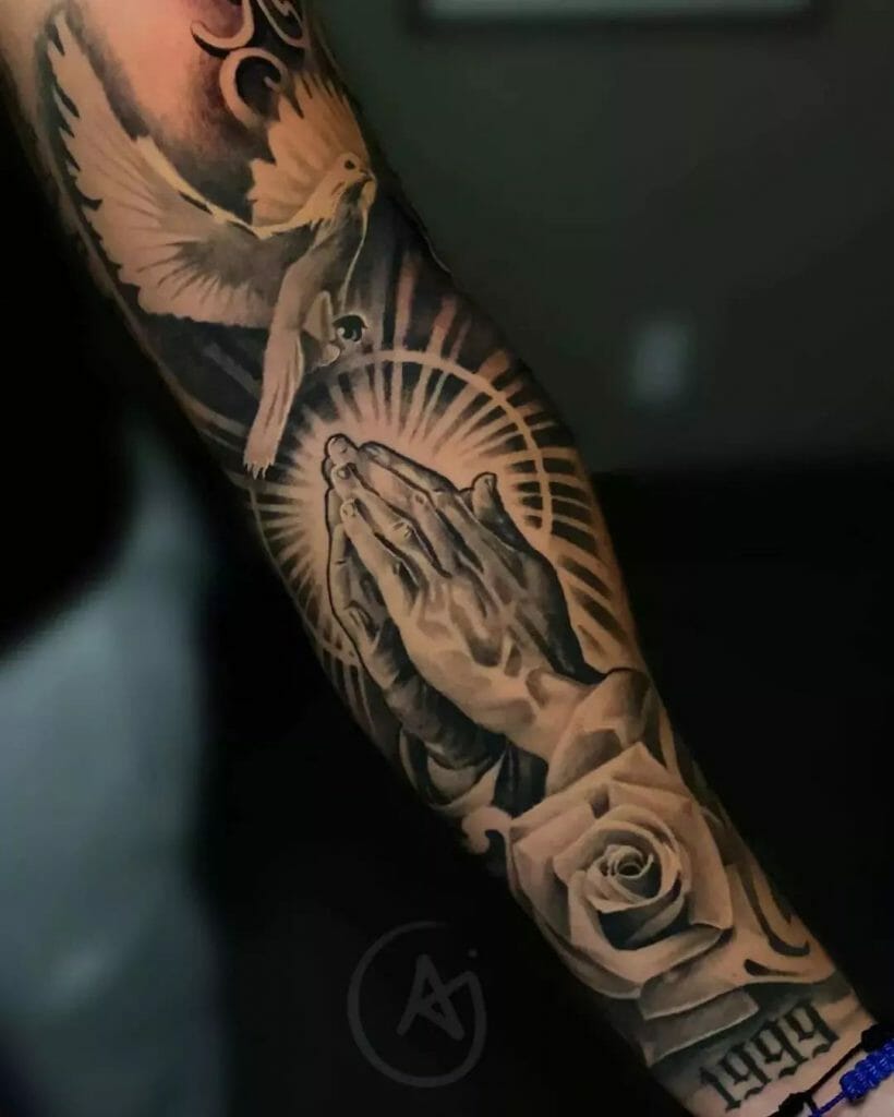 Devotional sleeve tattoos for men